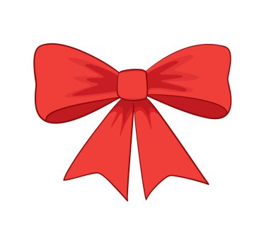 güzel kırmızı yay-düğüm - vektör