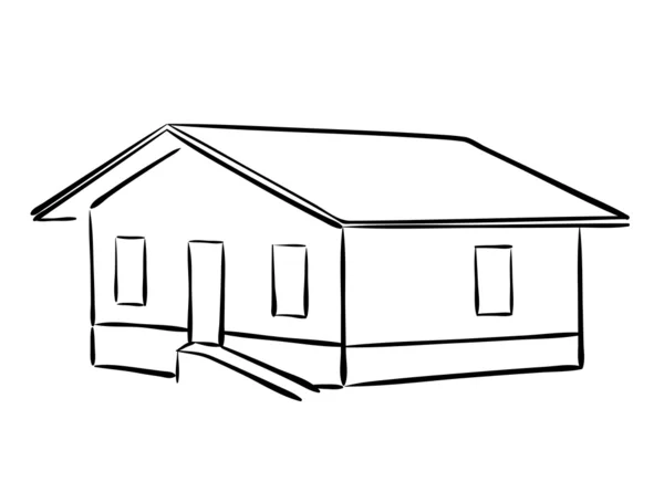 Vector small house - silhouette — Stock Vector