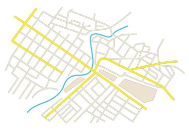 sokaklarda şehir planı - vektör