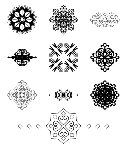 Elementos vectoriales decorativos negros — Archivo Imágenes Vectoriales