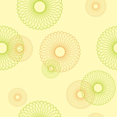 Sarı sorunsuz vektör desen yuvarlak elemanları ile