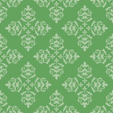Dikişsiz vintage desen yeşil - vektör