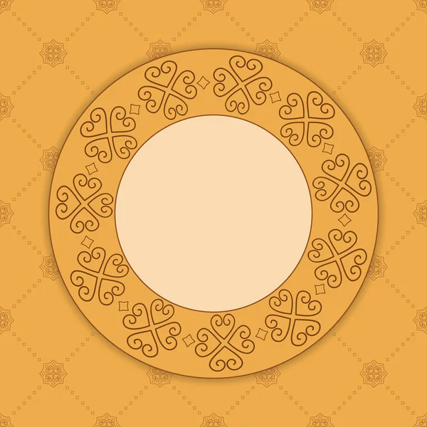 Vektor beige dekorative Karte mit Ornament — Stockvektor