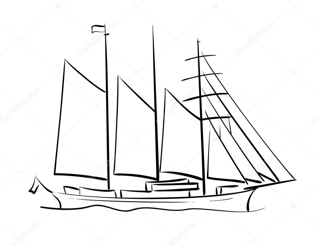 sailing ship - vector