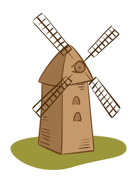 Vector rural mill - illustration — Stock Vector