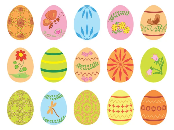 Ovos de Páscoa com ornamento - vetor — Vetor de Stock