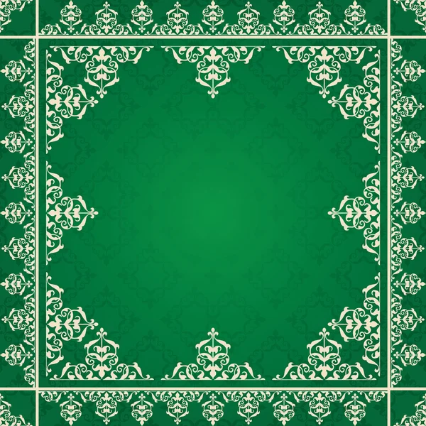 Ornamento arabico su sfondo verde - vettore — Vettoriale Stock