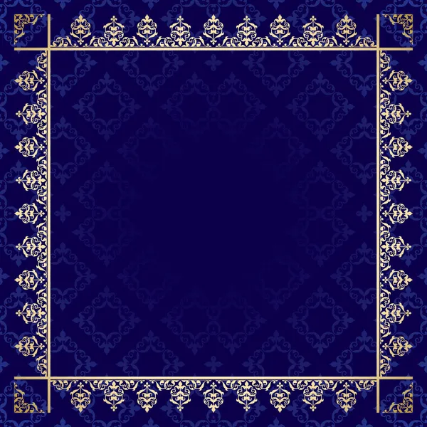 Fondo azul oscuro con marco ornamental - vector — Archivo Imágenes Vectoriales