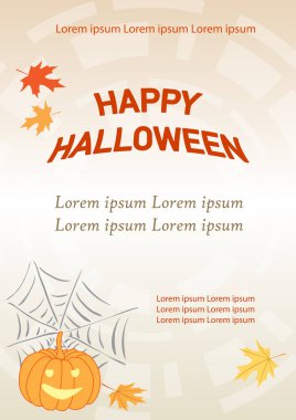 Cadılar Bayramı için açık bej bayrak - vektör a4 şablonu