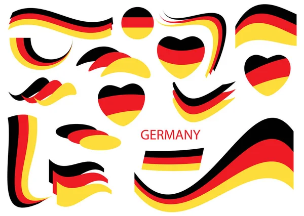 Flag Federal Republic Germany Vector Design Elements Wavy Shapes — Stock Vector