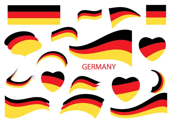 Flaga Republiki Federalnej Niemiec Elementy Wektorowe Kształty Faliste — Wektor stockowy