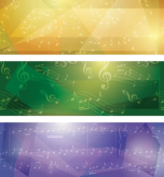 Arrière Plans Vectoriels Couleur Vive Avec Des Notes Musique Abstraites — Image vectorielle