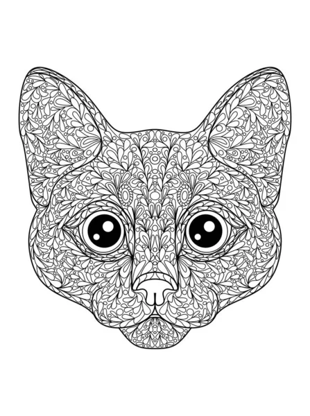 Página Para Colorear Adorno Gato Contorno Blanco Negro Aislado Sobre — Vector de stock