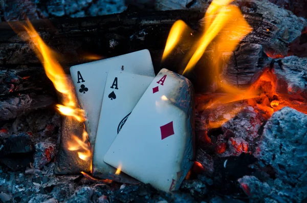 Burning Aces — Stock Photo, Image