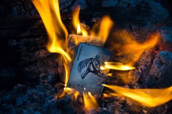 Burning Jokers — Stock Photo, Image