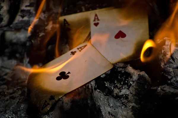 Burning Aces — Stock Photo, Image