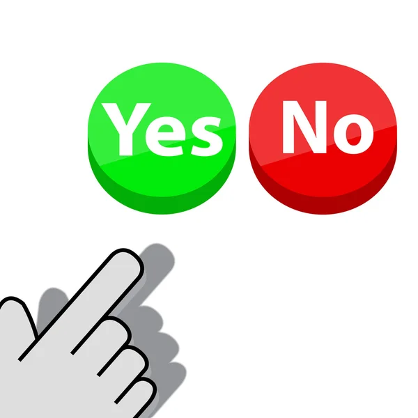 Klicken Sie auf Ja oder Nein — Stockvektor