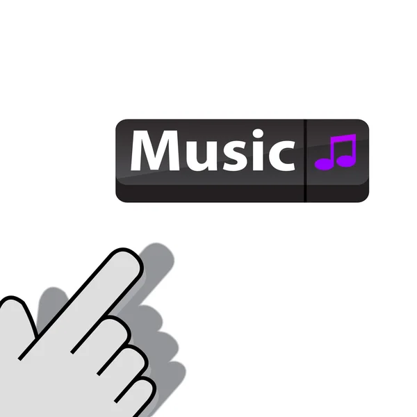 Haga clic en botón de música — Vector de stock