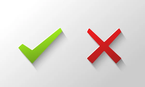 Yes and No check marks — Stock Vector