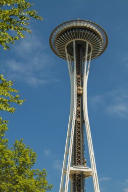 Uzay iğnesi Seattle bir ağaç çerçeveli Asansör