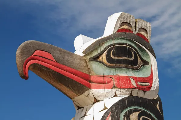 Detail van totem pole in alaska. — Stockfoto