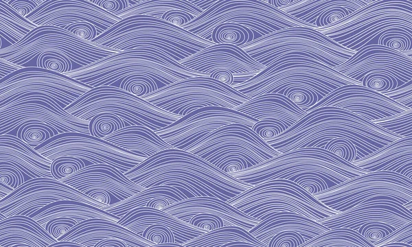 Vector Abstract Seamless Pattern White Waves Spirals Repeating Whirlpool Eyes — стоковый вектор