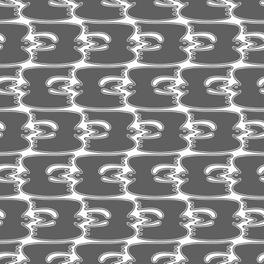 Göçmen kuşlarda kusursuz vektör deseni. Tek renkli doğal arka plan. Beyaz arka planda yalıtılmış kanatları olan kuş. Uçan kuş sürüsü