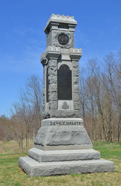 34th New Yorkin jalkaväkimonumentti - Antietam National Battlefield, Maryland — kuvapankkivalokuva