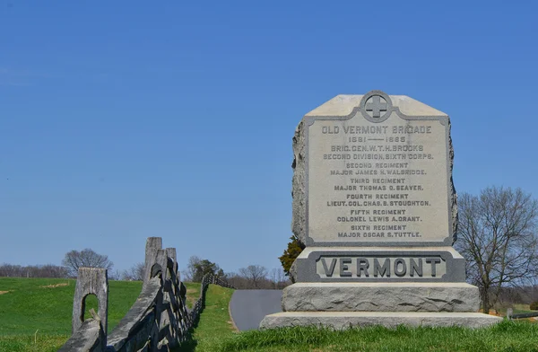 Vermont anıt - antietam Ulusal savaş, maryland — Stok fotoğraf