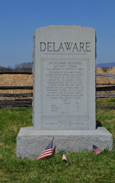 Delaware vrijwilligers monument - nationale slagveld van antietam, maryland — Stockfoto