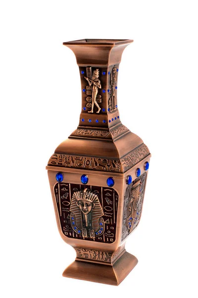 Bronz Mısır vazo beyaz izole