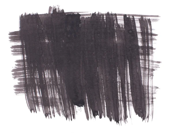 Мазок кисти, черная тушь, выделенная на белом — стоковое фото