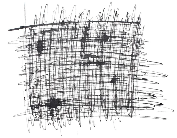 Penna scarabocchi disegnata a mano, inchiostro — Foto Stock