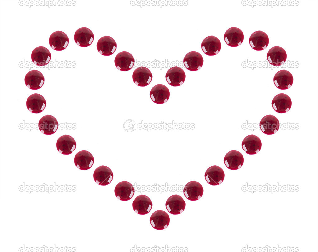 Heart shaped Drops jam, isolated on a white background