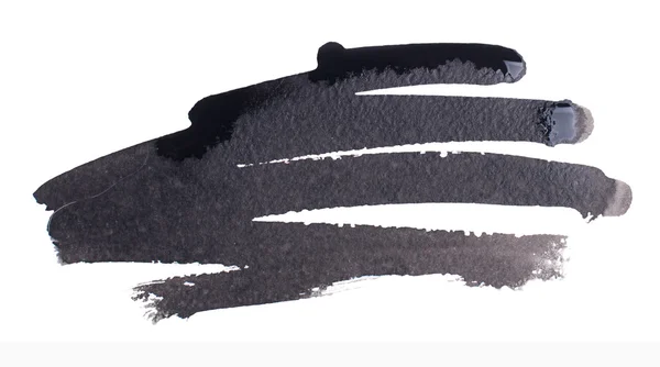 Pinselstrich, schwarze Mascara, isoliert auf weiß — Stockfoto