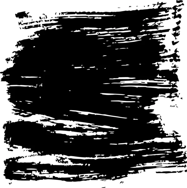 Trazo de cepillo, trazo de rímel negro, aislado en blanco — Archivo Imágenes Vectoriales