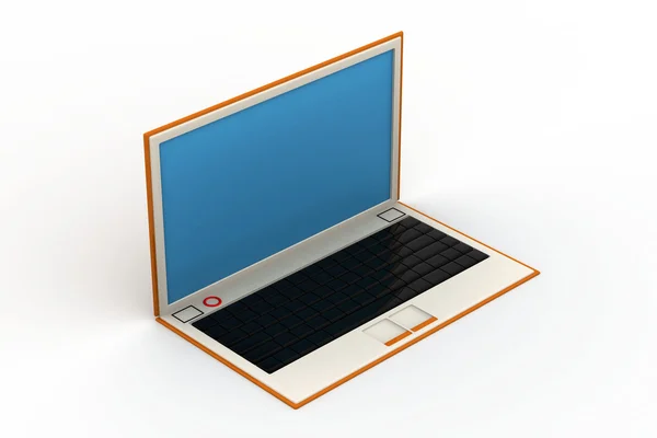 Rendering 3d di laptop in sfondo bianco — Foto Stock
