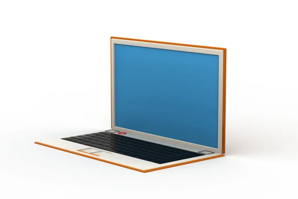 3d rendering of laptop in white background — Stock Photo, Image