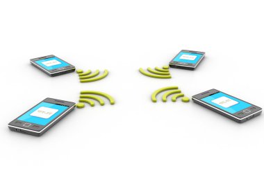 akıllı telefon ve kablosuz teknoloji. kablosuz kavramı.