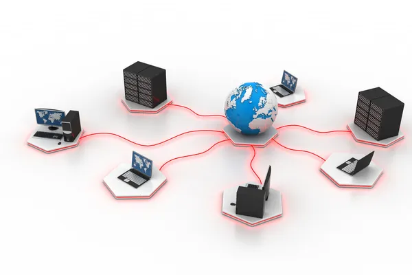 Rede de computadores global — Fotografia de Stock