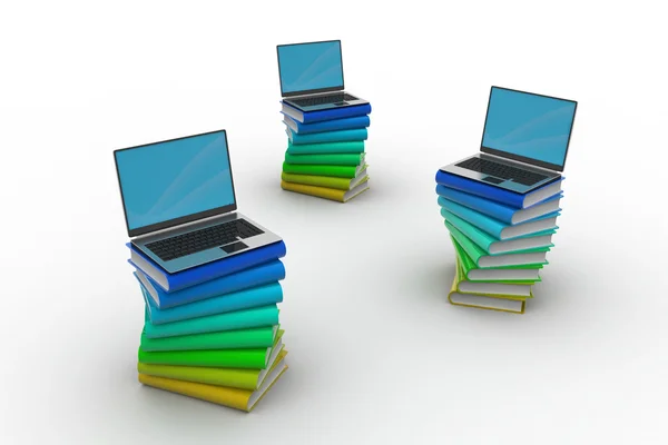 Livros e laptop — Fotografia de Stock