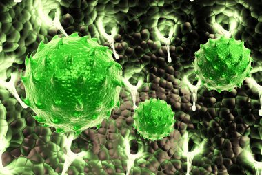 bakteriyel enfeksiyon temsil eden yeşil virüs hücre simgesi