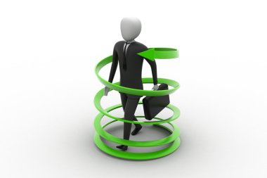 3D adam iş başarı kavramı