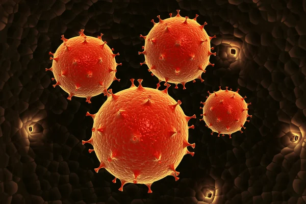 Virus rendering 3d su uno sfondo scuro — Foto Stock