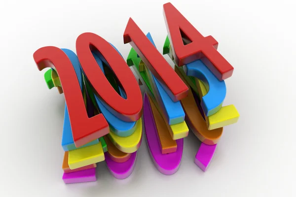 3D 2014 year — Stock Photo, Image