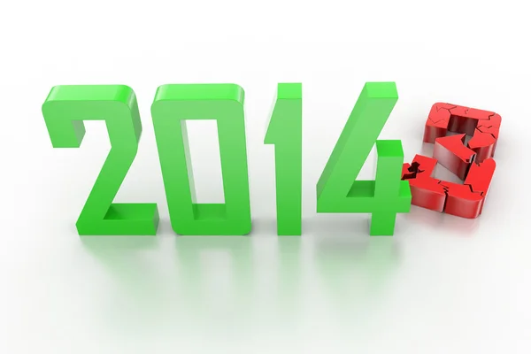 3d renderização do ano novo 2014 - 2013 mudança para 2014 — Fotografia de Stock