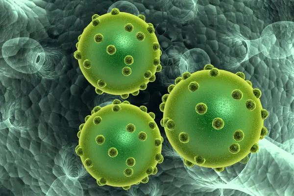 Green bacterial intruder cells causing sickness — Stock Photo, Image