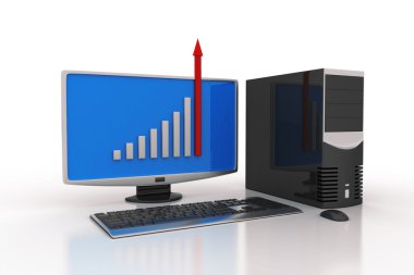 bir ekonomi grafik gösteren bilgisayar