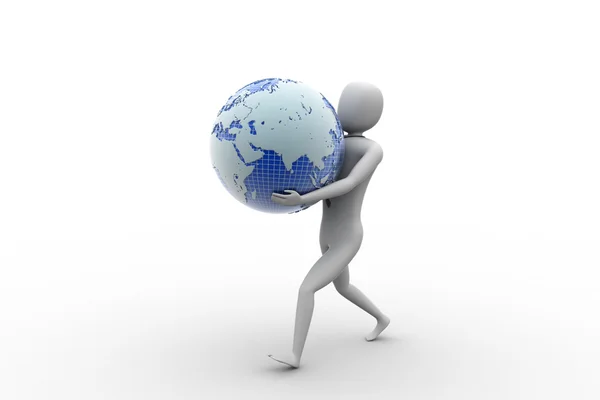 3d man and earth — Stock Photo, Image
