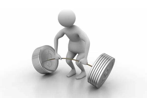 3d man lifting weights — Stock Photo, Image
